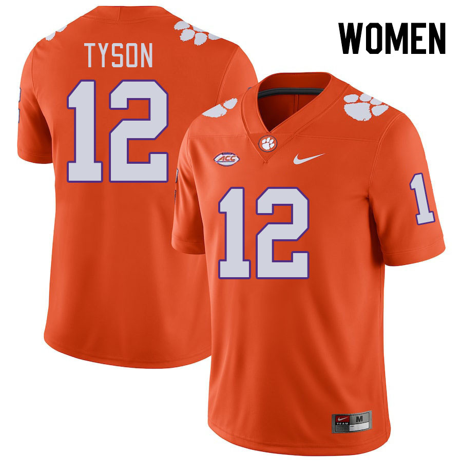 Women's Clemson Tigers Paul Tyson #12 College Orange NCAA Authentic Football Stitched Jersey 23HS30OI